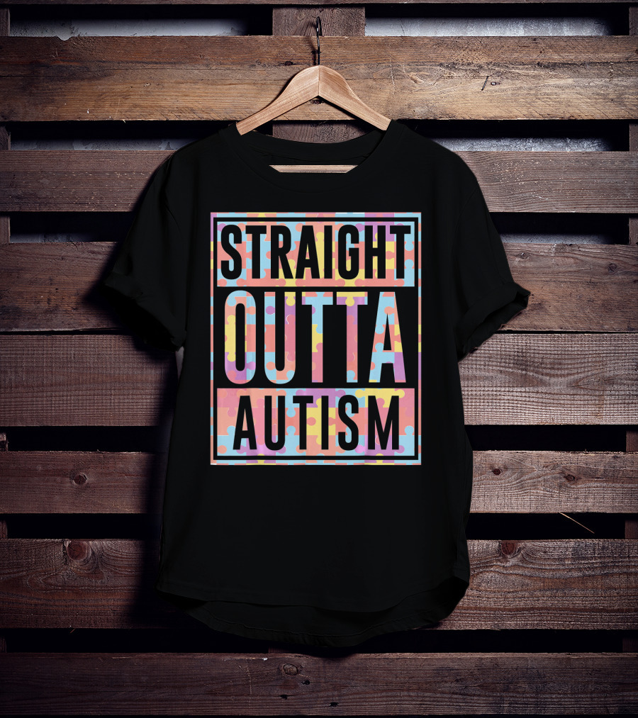 Straight Outta Autism Puzzle T-Shirt
