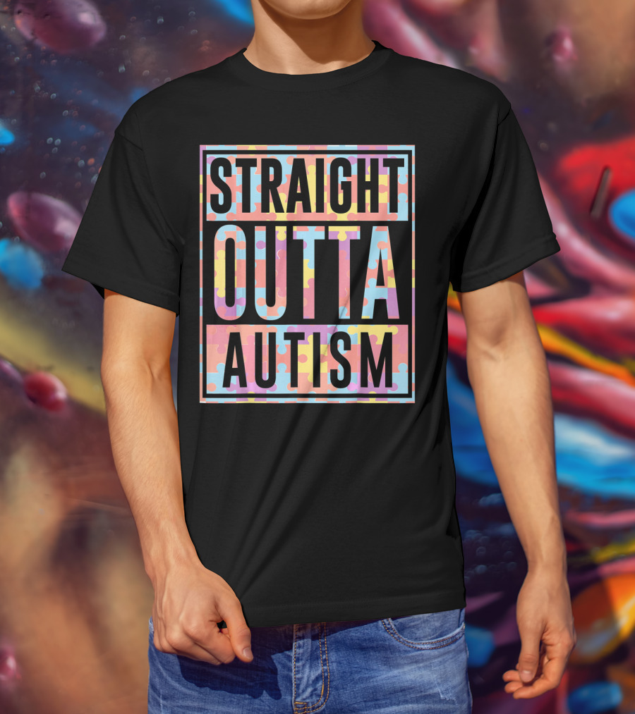 Straight Outta Autism Puzzle T-Shirt