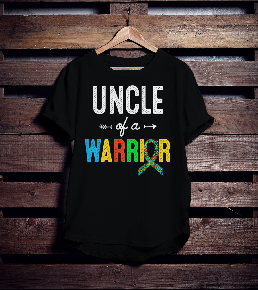 Uncle Of A Warrior Autism Awareness Puzzle T-Shirt