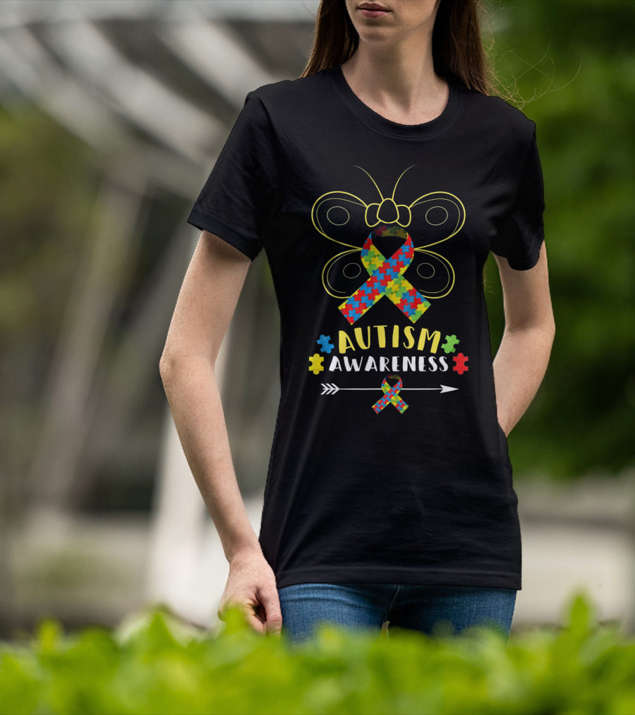 Autism Awareness Butterfly Puzzle T-Shirt
