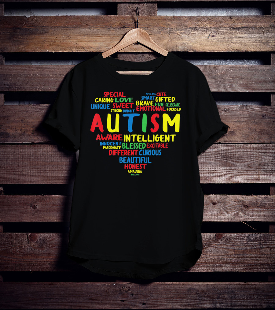 Autism Heart Intelligent Emotional Honest Caring Brave Unique Special T-Shirt