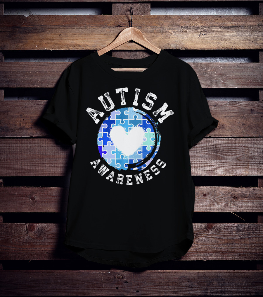 Autism Awareness Heart Puzzle T-Shirt