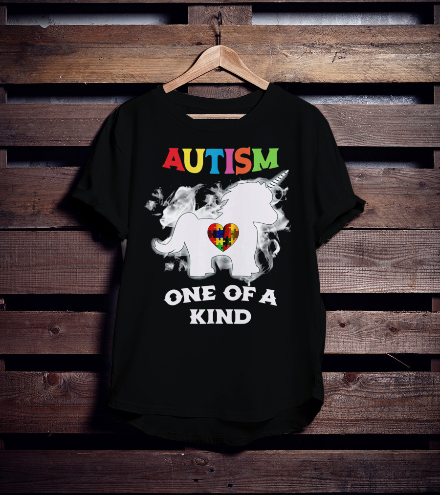 Autism One Of A Kind Unicorn Puzzle Heart T-Shirt