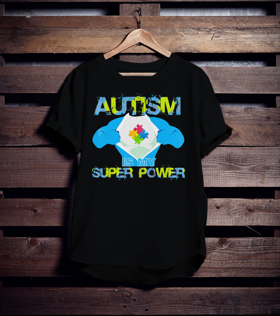 Autism Is My Super Power Puzzle Piece Autism Awareness T-Shirt