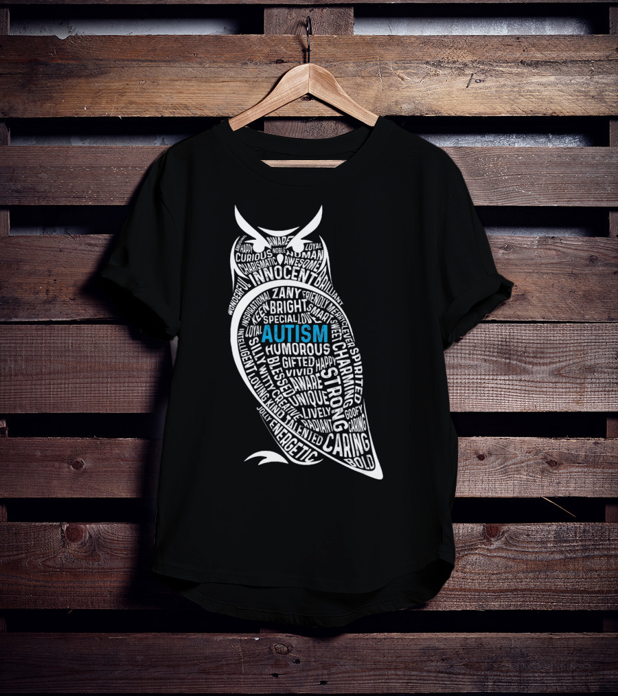Autism Awareness Owl Innocent Bright Caring Strong Energetic Unique T-Shirt