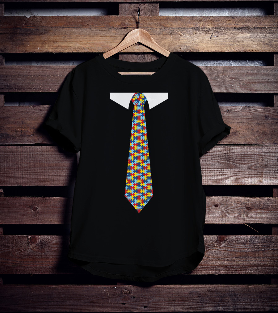 Autism Awareness Puzzle Tie T-Shirt