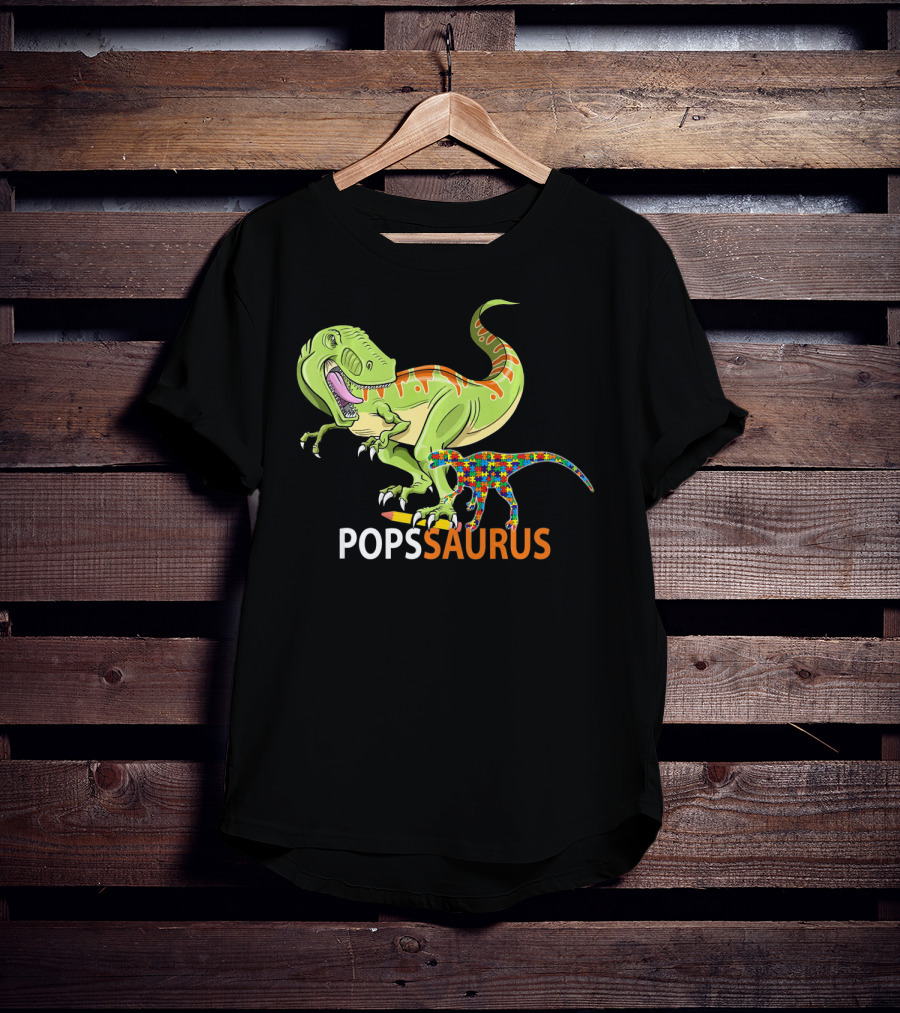 POPS Saurus Auntsaurus Autism Dinosaur Puzzle T-Shirt