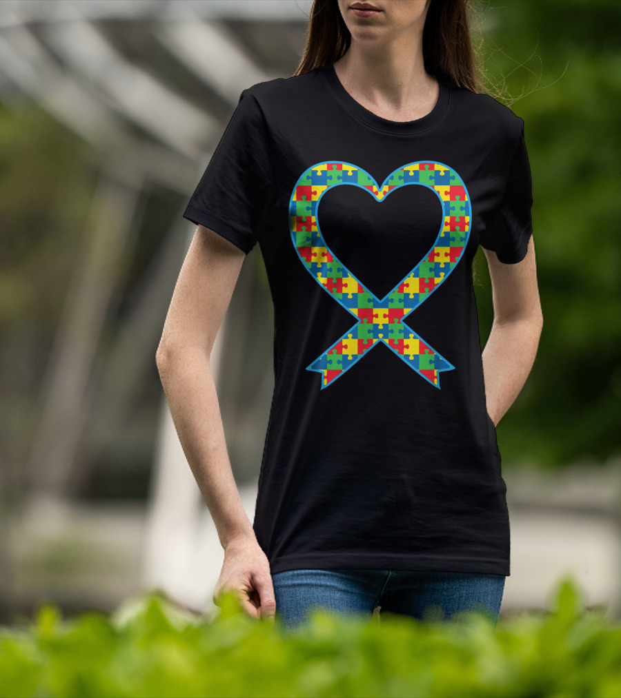 Autism ASD Aspergers Puzzle Heart T-Shirt