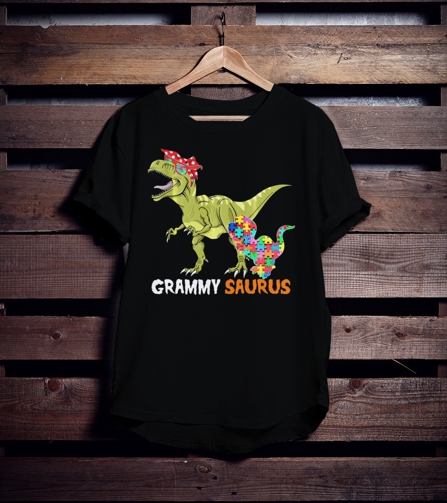 Grammy Saurus Dinosaur Puzzle Piece Hug T-Shirt