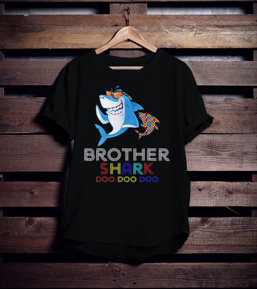 Brother Shark Doo Doo Doo Autism Awareness T-Shirt