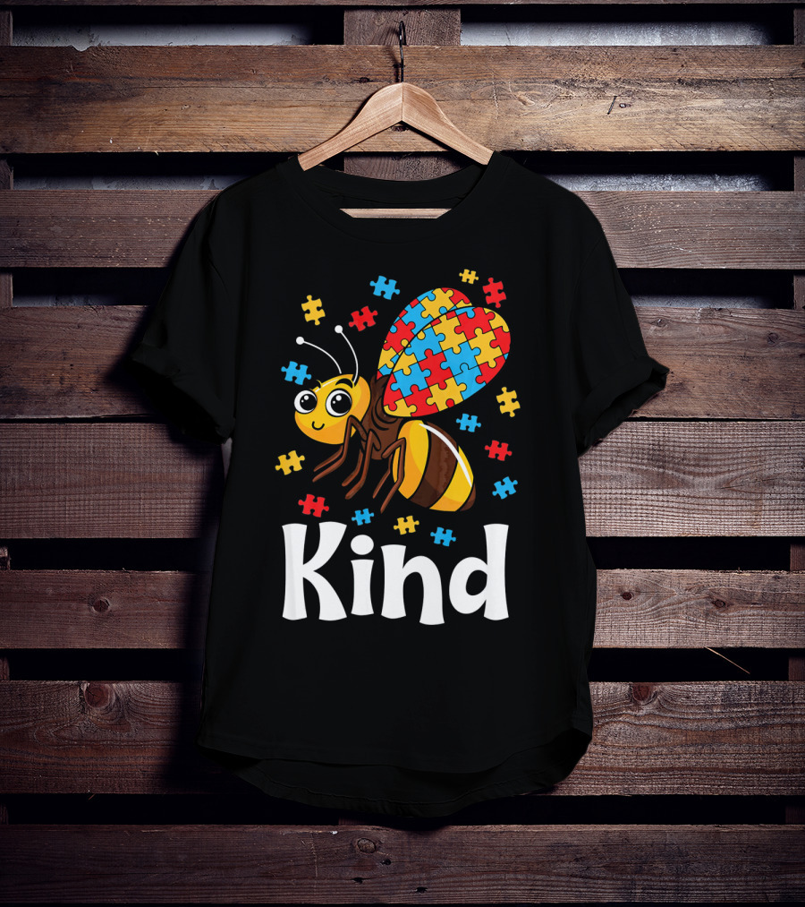 Puzzle Bee Kind Autism Awareness Beekind T-Shirt