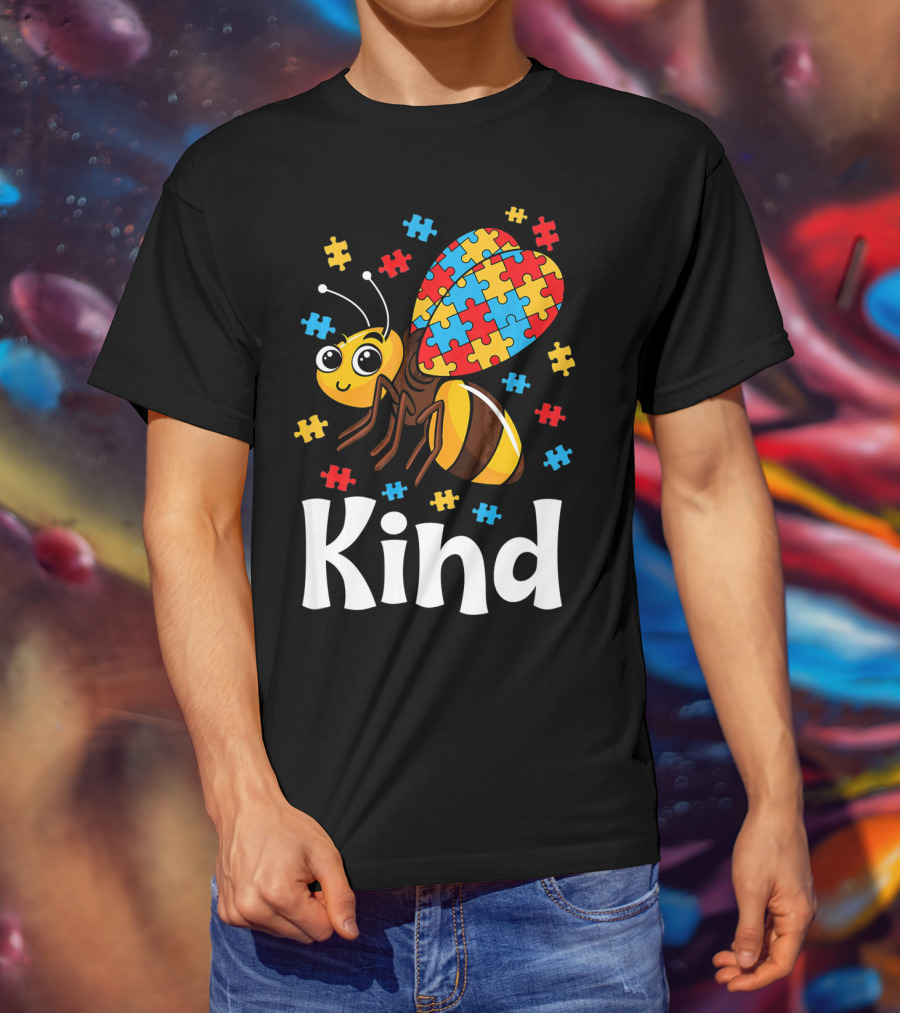 Puzzle Bee Kind Autism Awareness Beekind T-Shirt