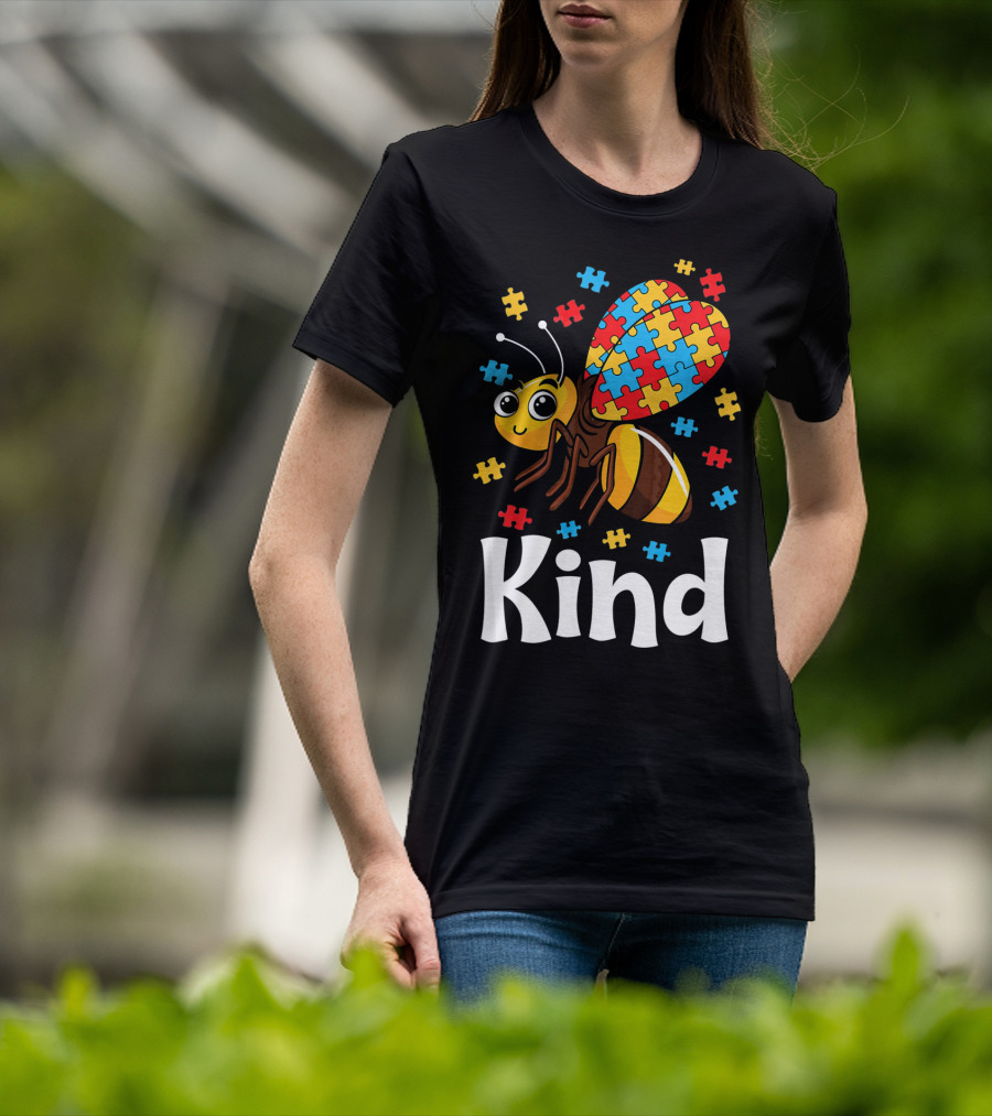 Puzzle Bee Kind Autism Awareness Beekind T-Shirt