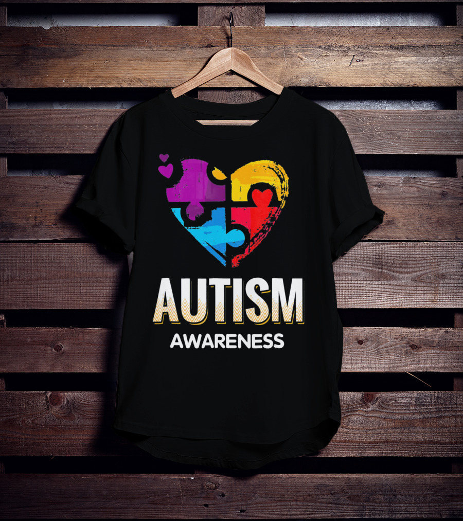 Autism Awareness Love Puzzle Heart T-Shirt