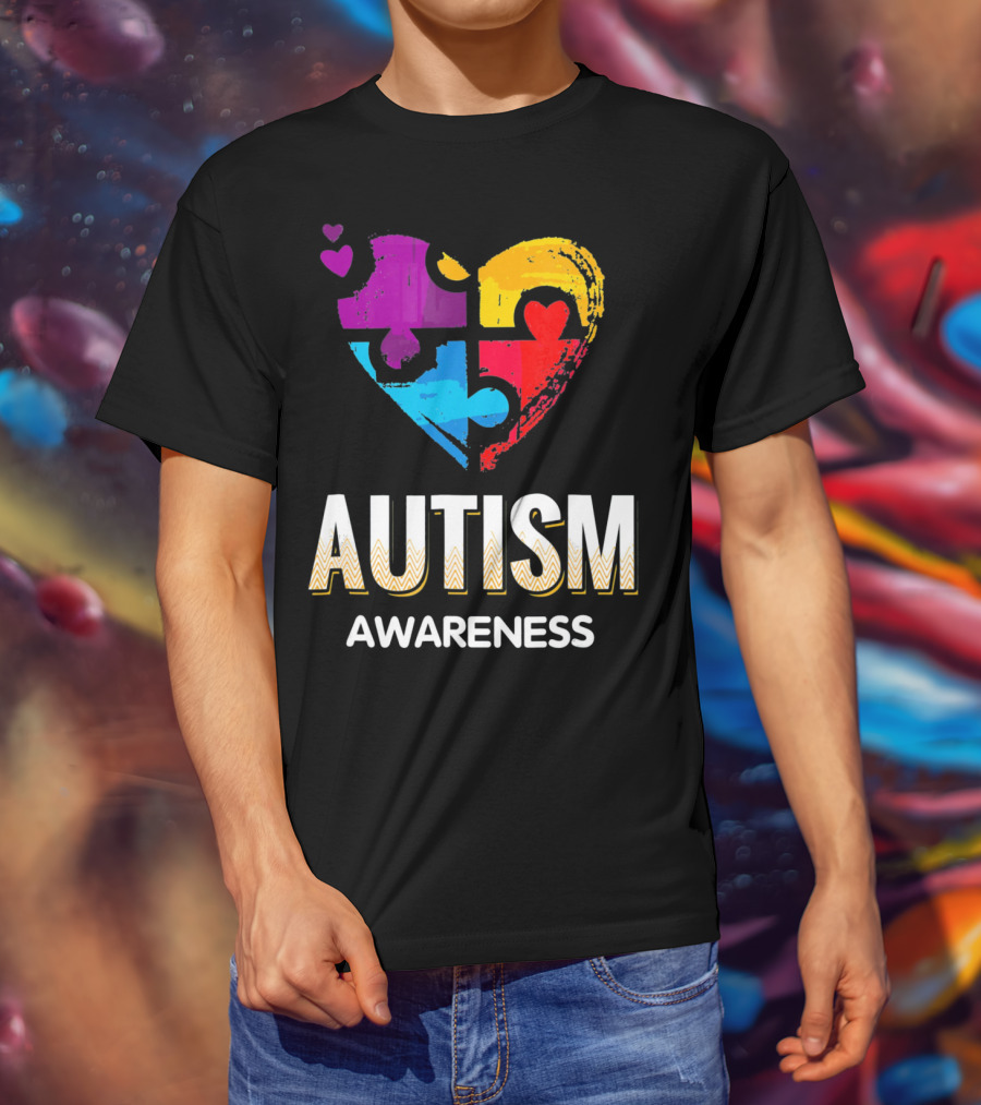 Autism Awareness Love Puzzle Heart T-Shirt