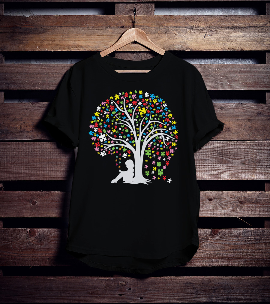 Autism Tree Puzzle Multicolor T-Shirt