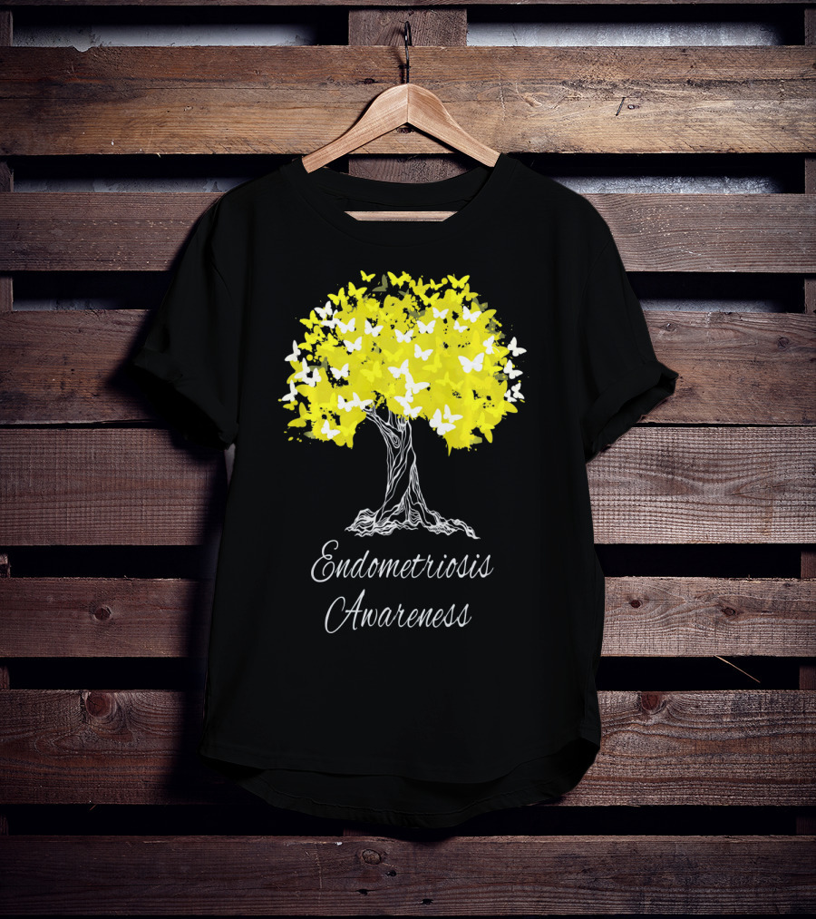 Endometriosis Awareness Butterfly Tree T-Shirt