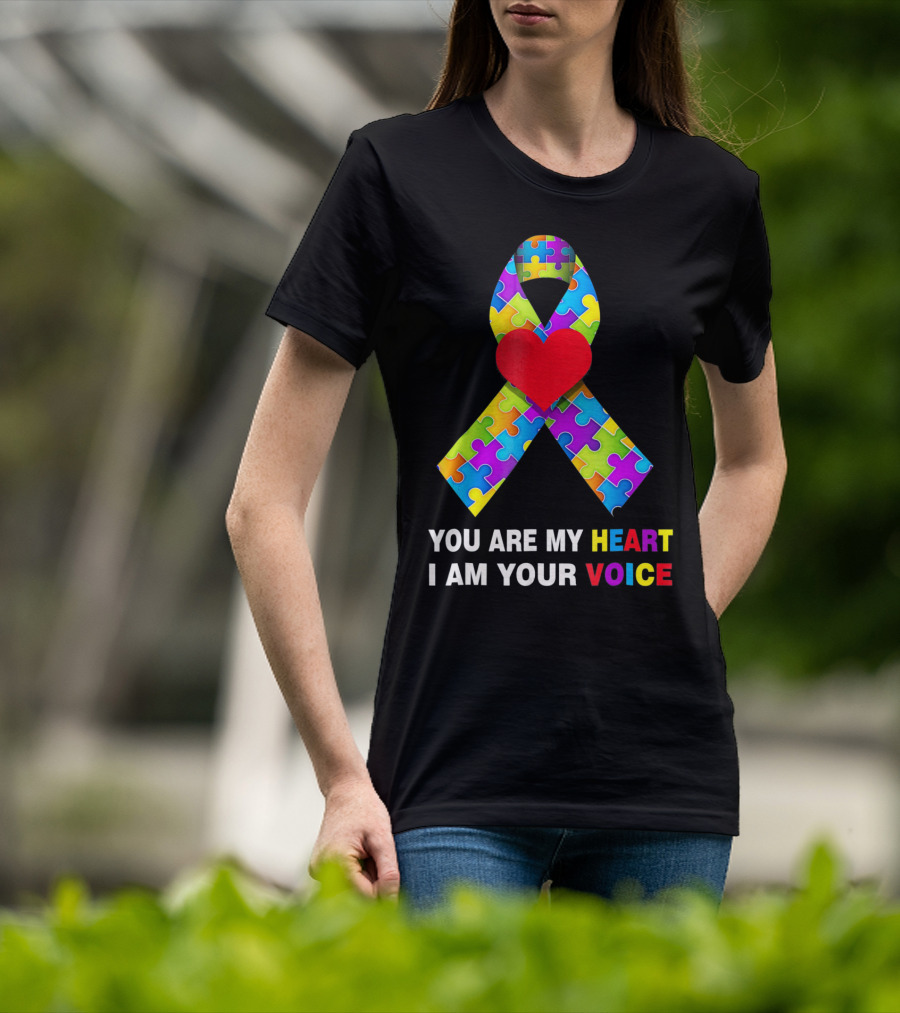 You Are My Heart Autism Awareness Puzzle Ribbon I Am Your Voice T-Shirt
