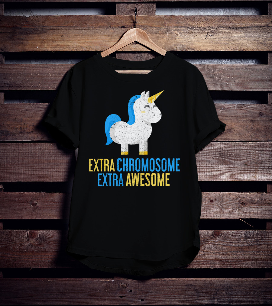 Extra Chromosome Extra Awesome Unicorn Down Syndrome Awareness T-Shirt
