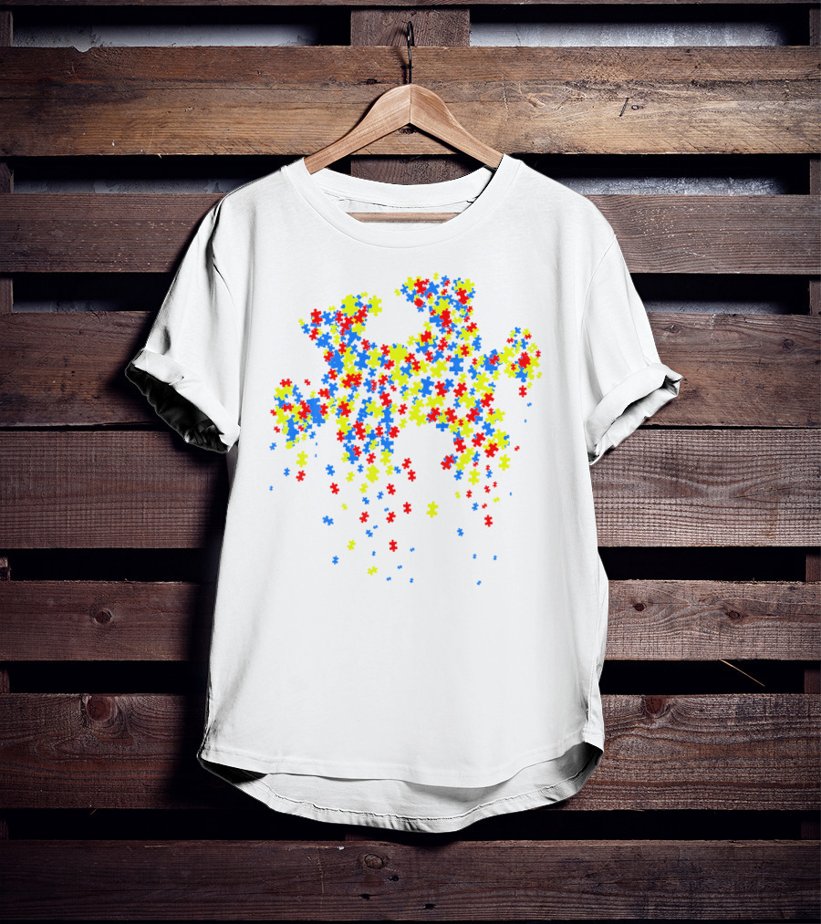 Puzzle Pieces Autism Awareness Day Colorful T-Shirt
