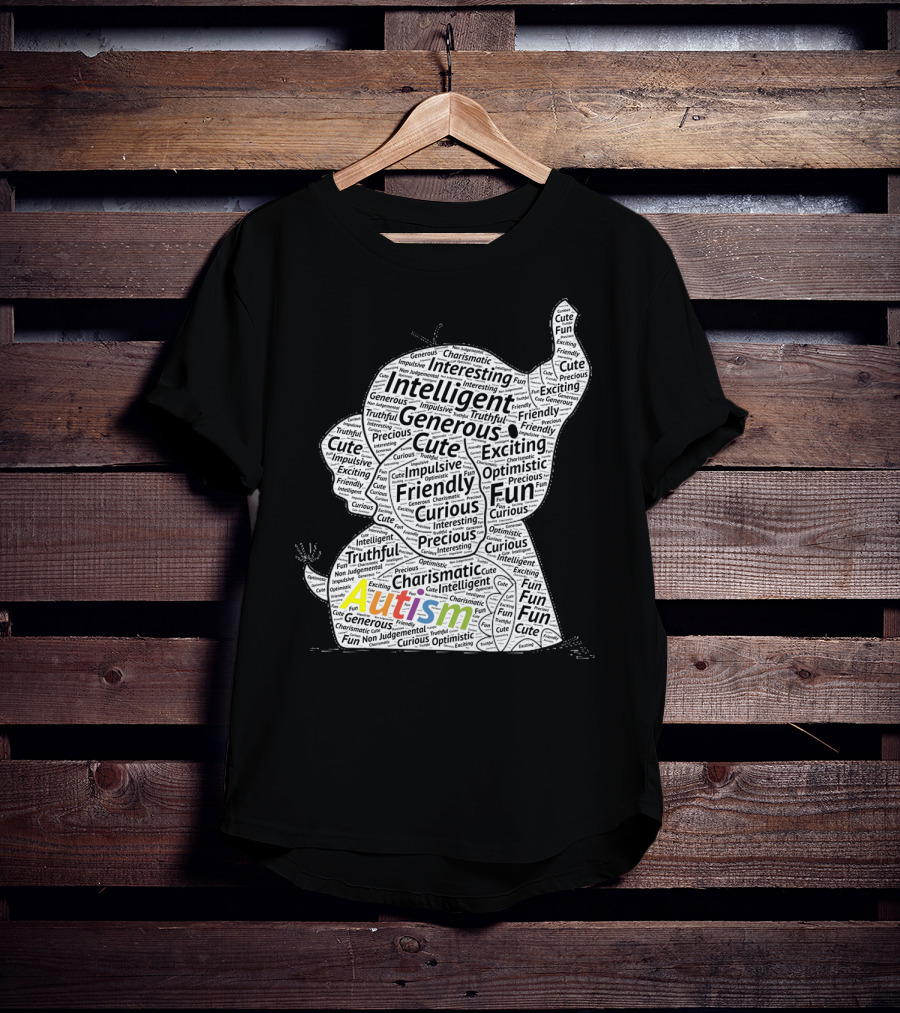 Autism Intelligent Generous Friendly Fun Elephant T-Shirt