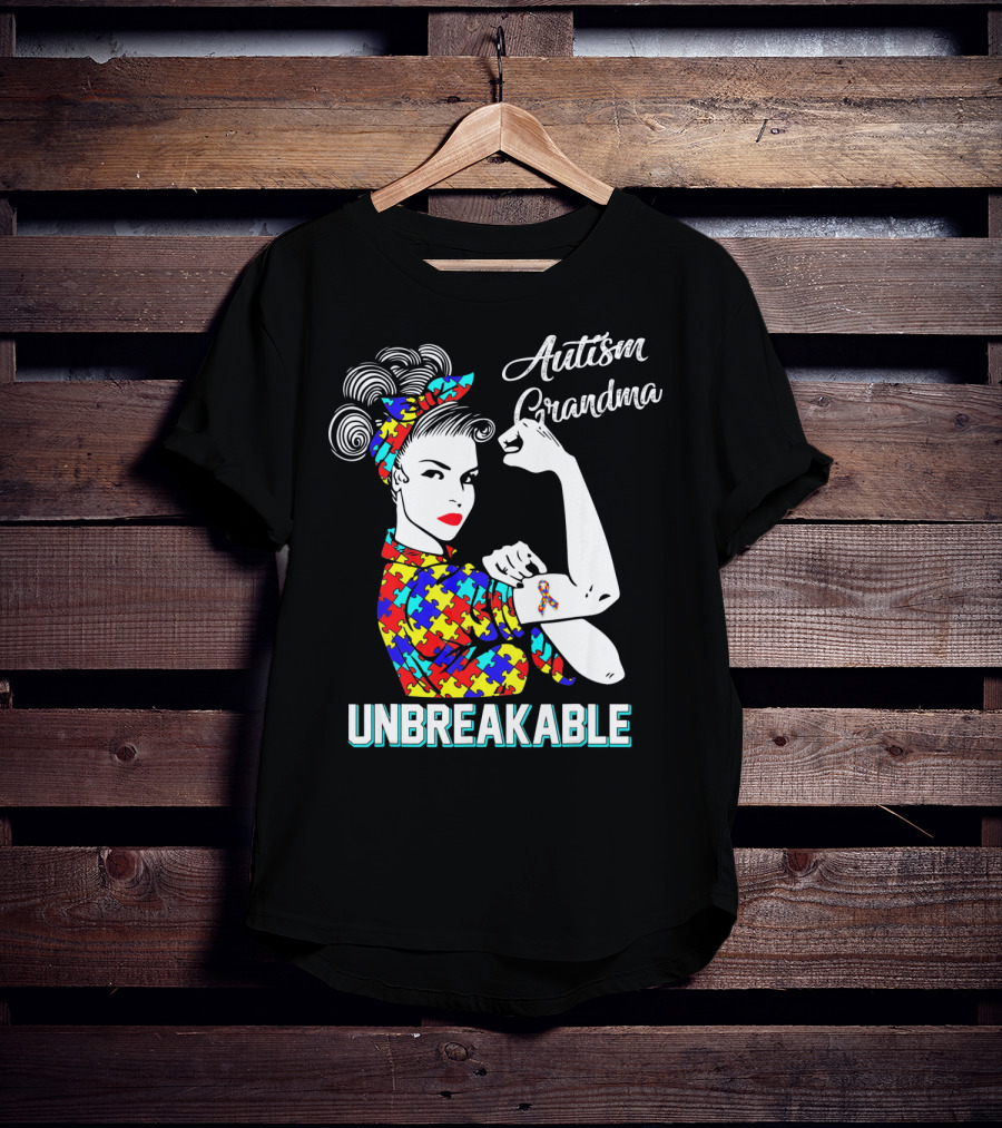 Autism Grandma Unbreakable Autism Awareness T-Shirt