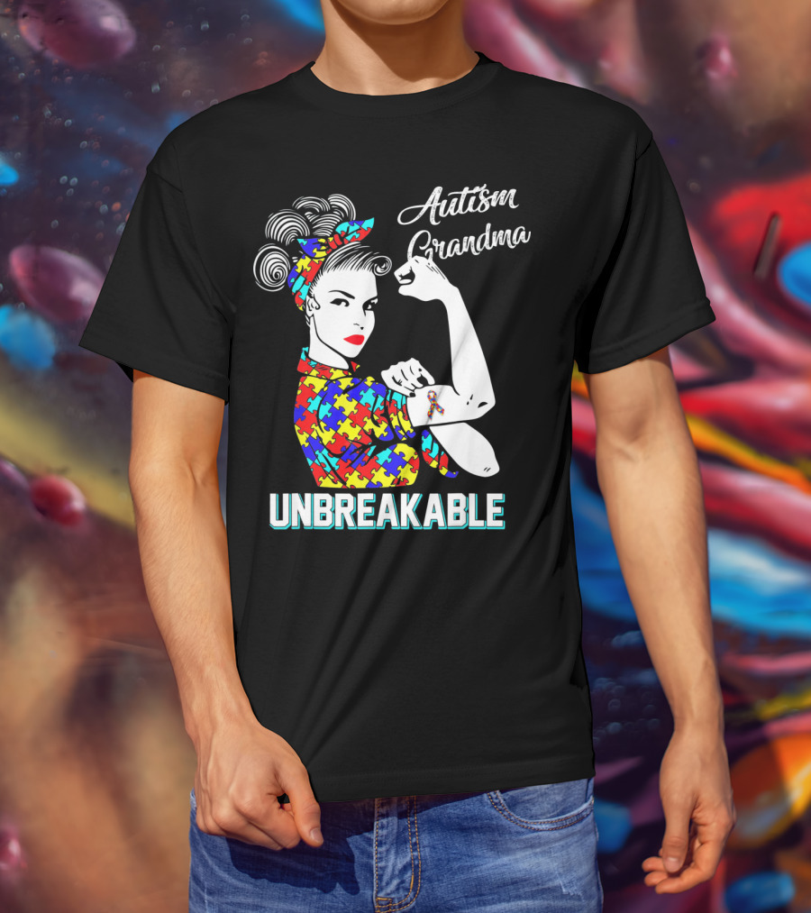 Autism Grandma Unbreakable Autism Awareness T-Shirt