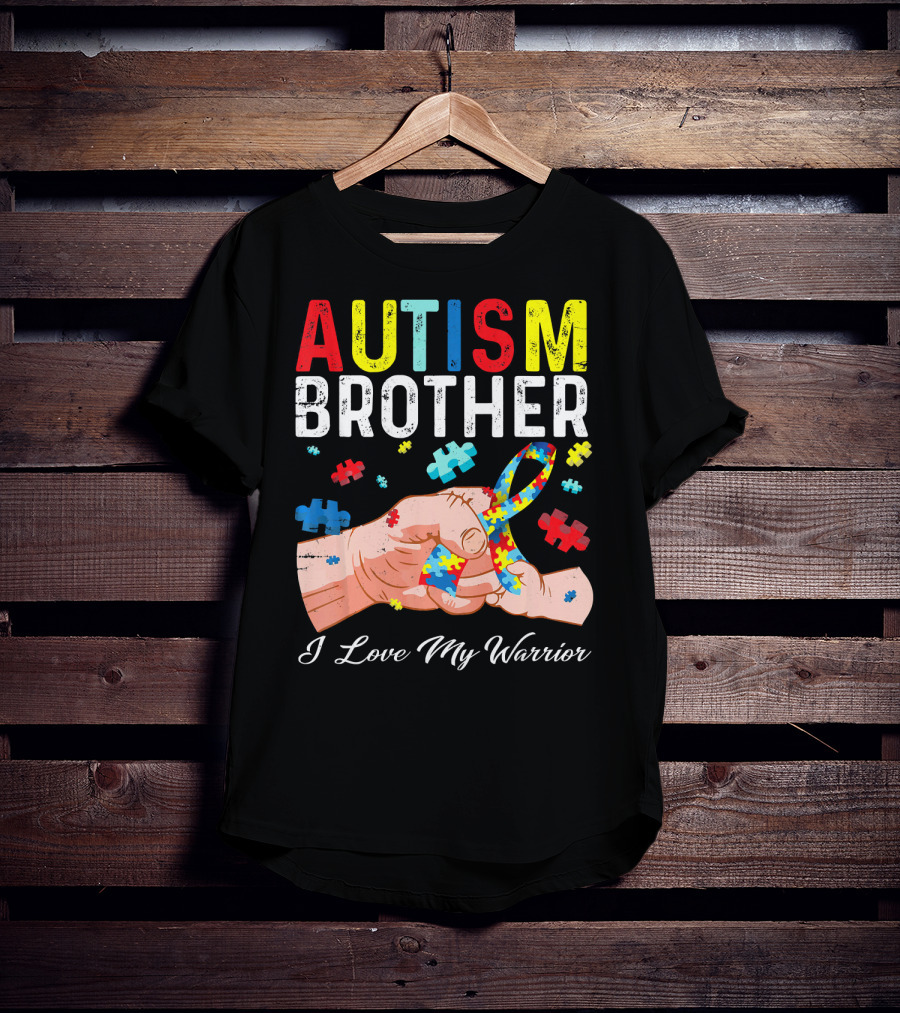 Autism Brother I Love My Warrior Puzzle T-Shirt