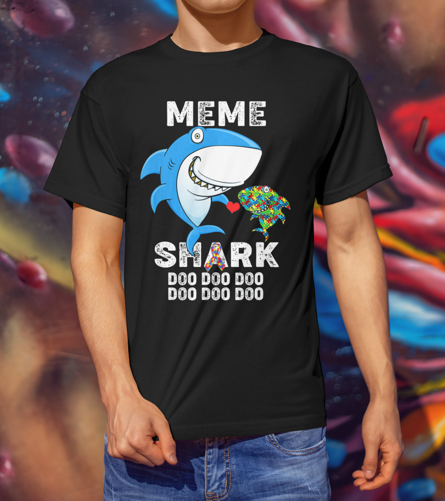 Meme Shark Doo Doo Doo Autism Awareness T-Shirt