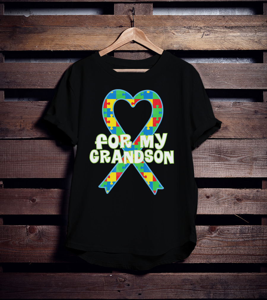 Autism Awareness Heart Puzzle For My Grandson T-Shirt