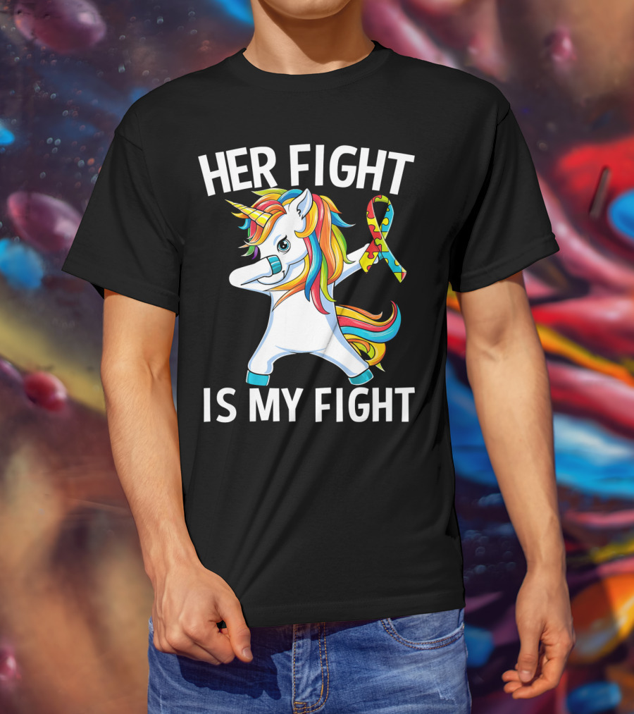 Her Fight Is My Fight Unicorn Puzzle T-Shirt