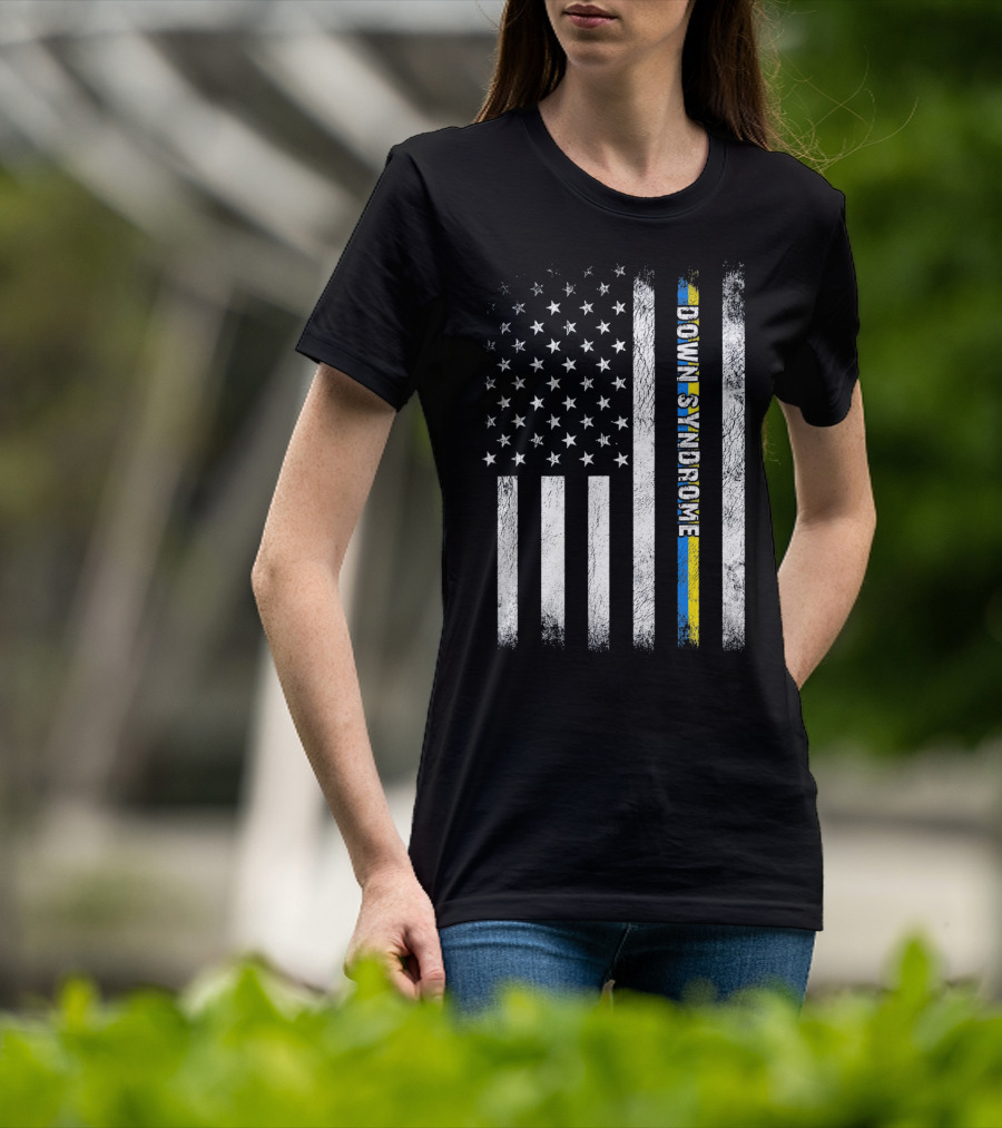 American Flag Down Syndrome Awareness T-Shirt
