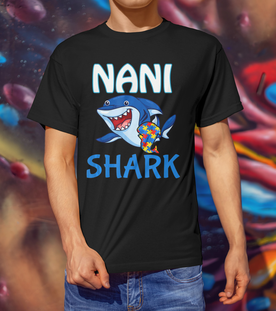 Nani Shark Autism Awareness Puzzle T-Shirt