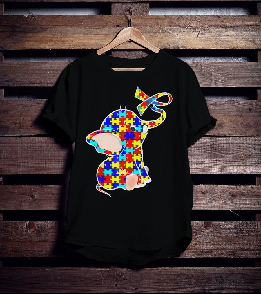 Elephant Puzzle Autism Awareness T-Shirt