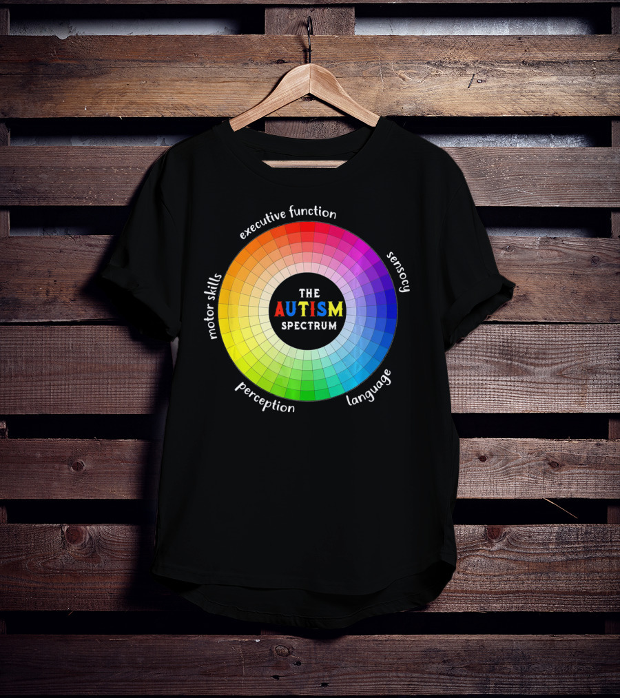 Colorful The Autism Spectrum Motor Skills Executive Function Sensory Perception Language T-Shirt