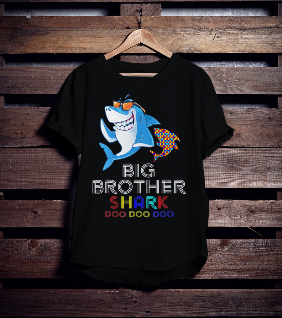 Big Brother Shark Autism Awareness Doo Doo Doo T-Shirt