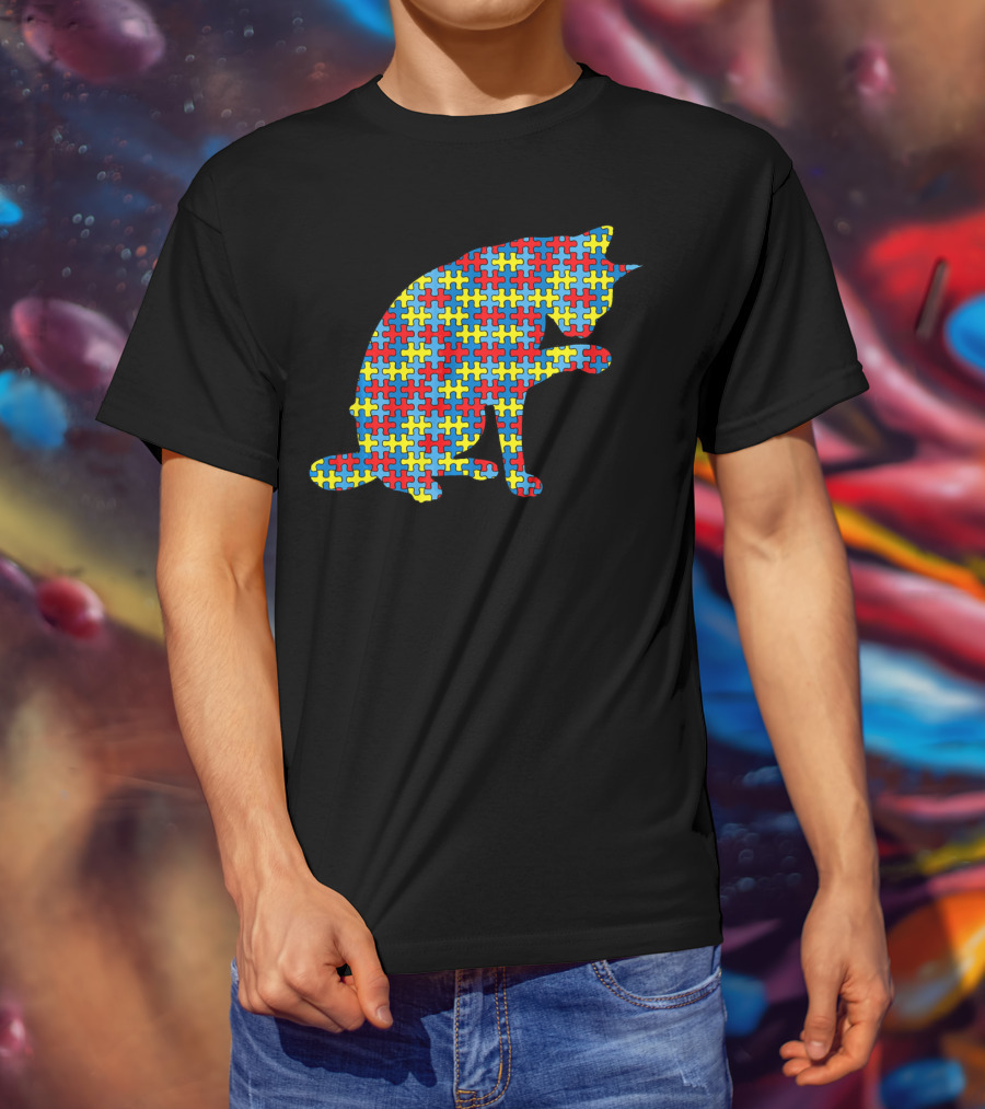 Abyssinian Autism Awareness Kitten Puzzle T-Shirt
