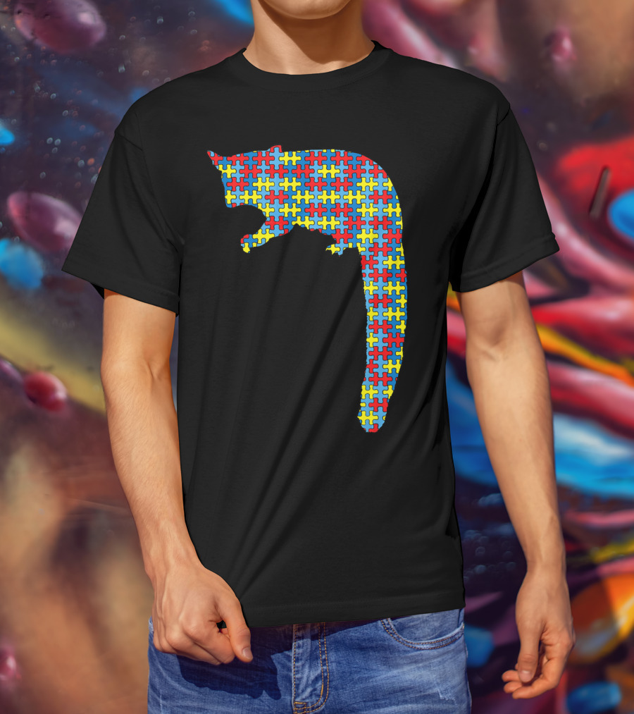 Cuscus Autism Awareness Puzzle Pattern Kids Monkey T-Shirt