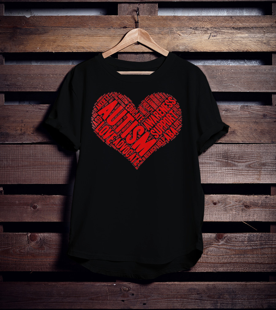 Autism Awareness Heart Advocate Love Support Educate T-Shirt