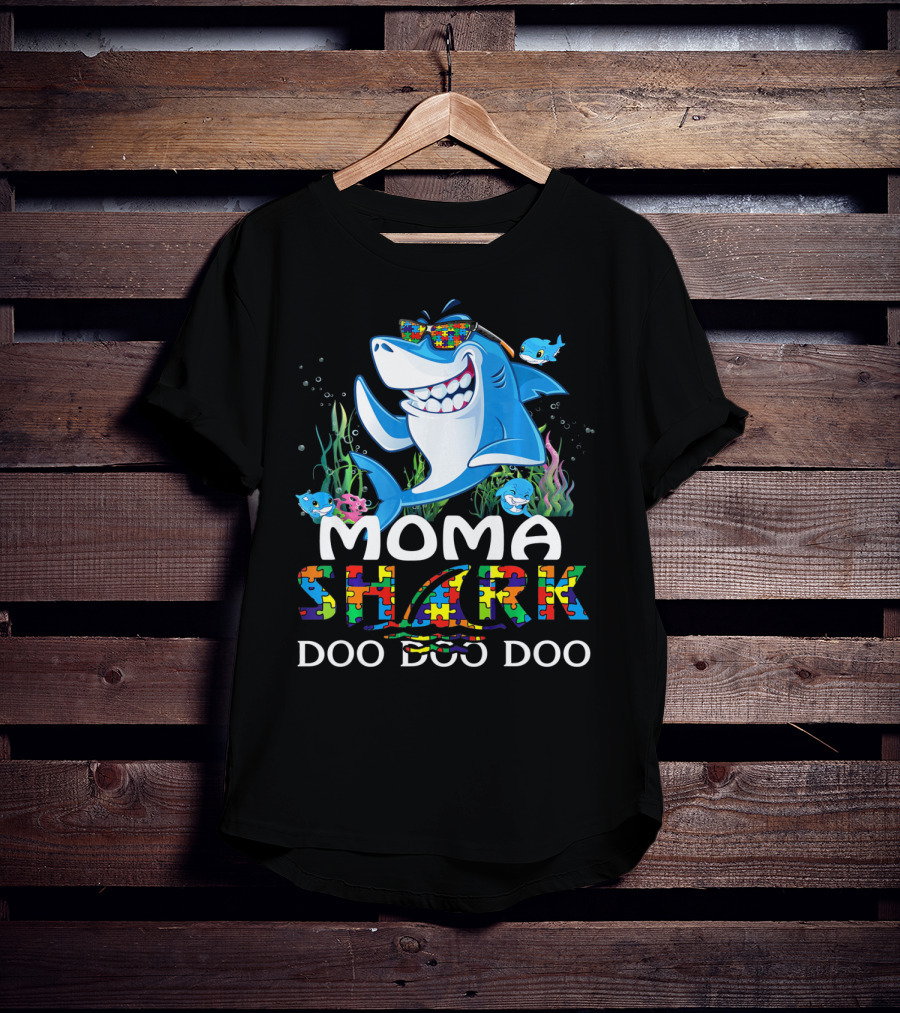 Moma Shark Autism Awareness Doo Doo Doo T-Shirt