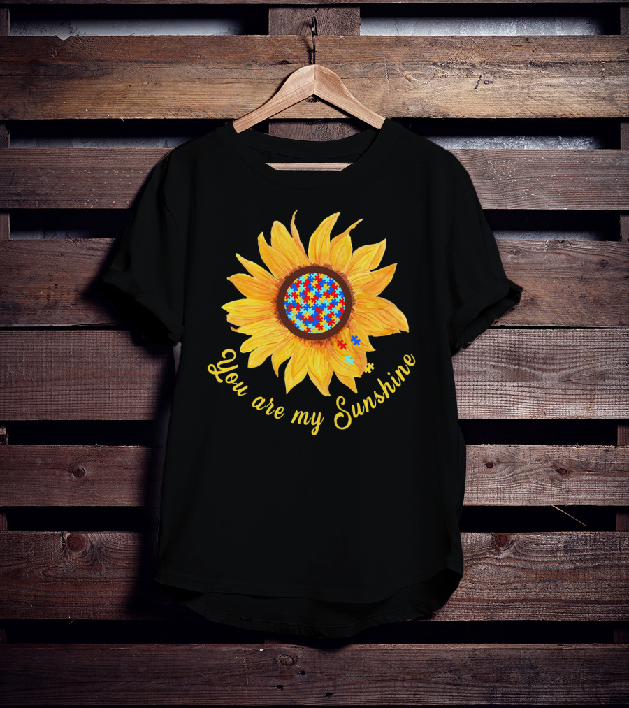 You Are My Sunshine Sunflower Autism Awareness Puzzle T-Shirt