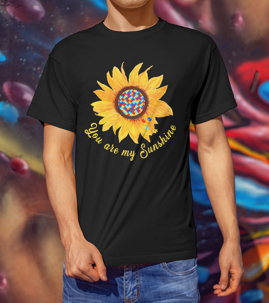You Are My Sunshine Sunflower Autism Awareness Puzzle T-Shirt