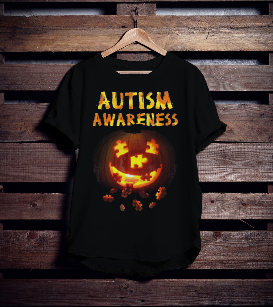 Autism Awareness Halloween Pumpkin Puzzle T-Shirt