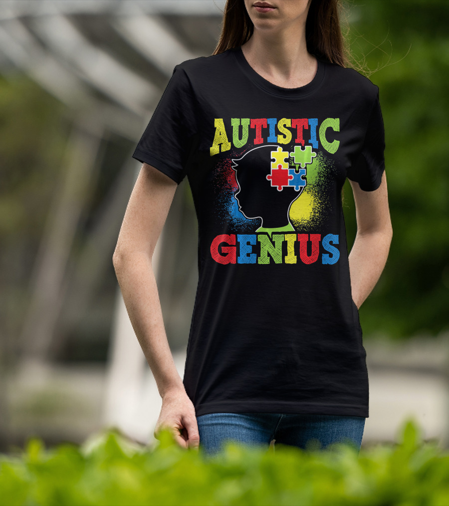 Autistic Genius Puzzle Head T-Shirt