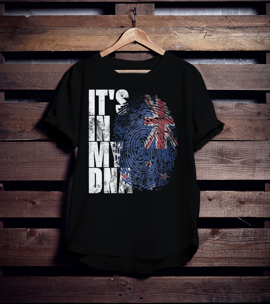 IT'S IN MY DNA New Zealand Maori Kiwi Flag Fingerprint T-Shirt