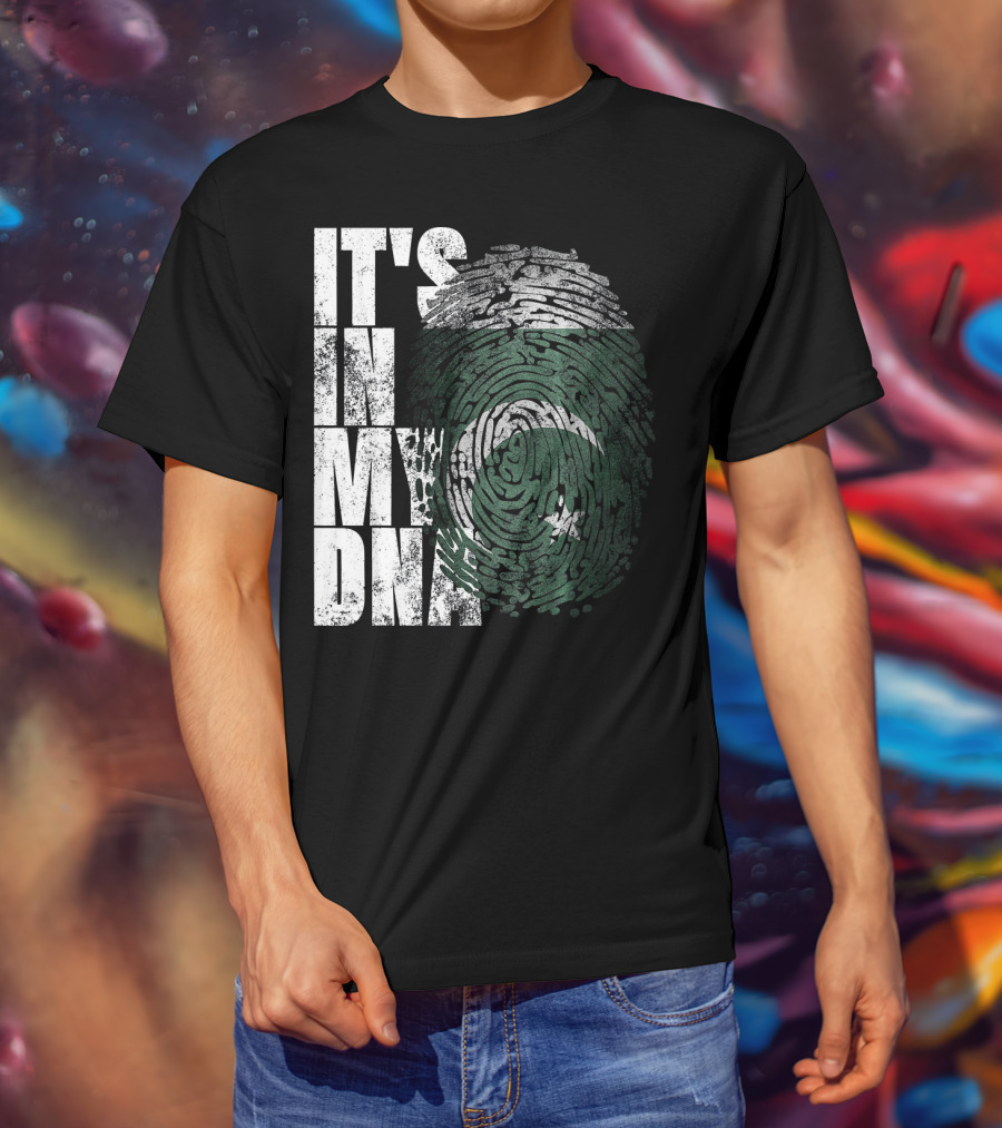 It's In My DNA Pakistani Flag Fingerprint T-Shirt