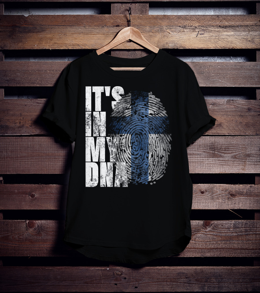 It's In My DNA Finnish Suomi Finland Fingerprint Flag T-Shirt