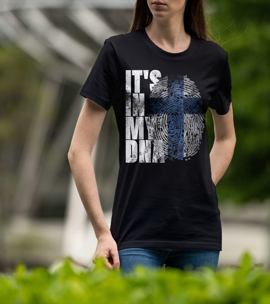 It's In My DNA Finnish Suomi Finland Fingerprint Flag T-Shirt