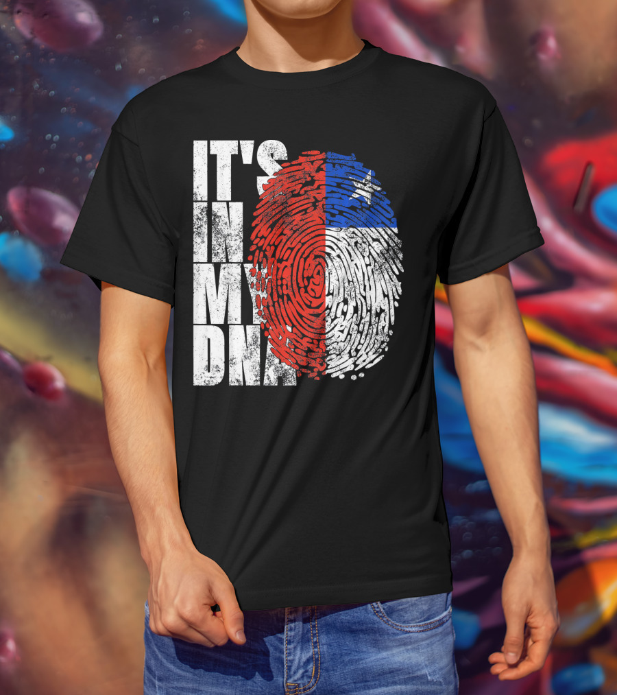 It's In My DNA Chilean Fingerprint Flag T-Shirt