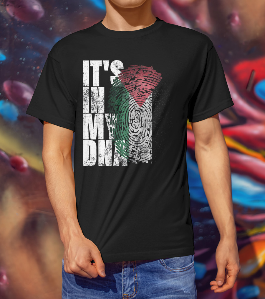 It's In My DNA Palestinian Flag Fingerprint T-Shirt